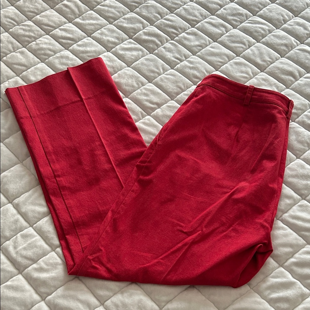 Lilly Pulitzer Vibrant Red Wide Leg Slight Flare Chinos Pants 8